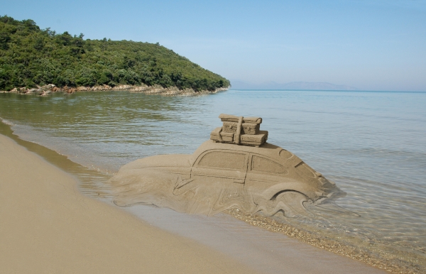 Creation of sand car in water: Step 7